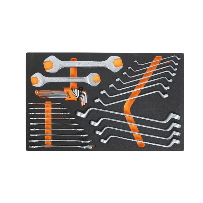 Vendita online Vassoio con assortimento chiavi a forchetta-poligonali-esagonali M30